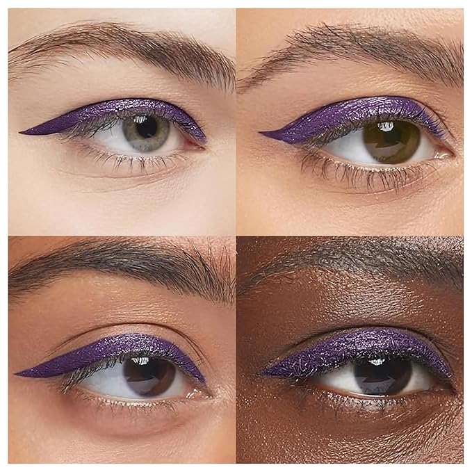 Liquid Eyeliner - Hypoallergenic Eyeliner with Fine Brush Tip, Long-Lasting Waterproof Eye Liner - Cruelty-Free, Vegan, Hypoallergenic, Gluten-Free, Smooth Application Liquid Eye Liner, Purple 2mL