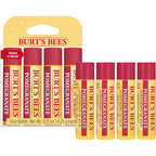 Burt's Bees Lip Balm - Pomegranate, Lip Moisturizer With Responsibly Sourced Beeswax, Tint-Free, Natural Origin Conditioning Treatment, 4 Tubes, 0.15 oz.