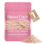 (1 Pound) (Light Tan) Foundation Powder Refill By Sweet Face Minerals, Lightweight Mineral Loose Makeup Powder with SPF 20, Full Coverage Flawless Finish, Talc-free, Cruelty-Free, Refill Pouch