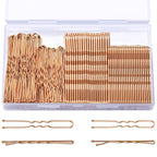 TsMADDTs Hair Pins, 200PCS Rose Gold Bobby U Shaped Hair Pins for Women Styling, Ballet Bun with Box, 2.4IN & 2IN
