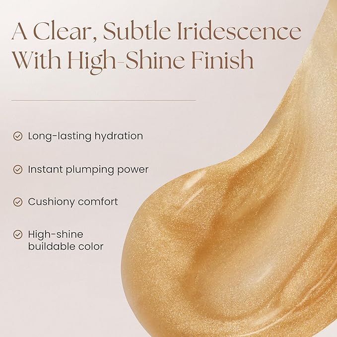 Prakti KhushiKiss Nourishing Lip Oil in Sparkling Chai, Hydrates & Plumps Lips, High-Shine Finish, with Hyaluronic Acid & Peptides, 0.17 oz