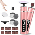 2 in 1 Electric Foot Callus Remover,9 Adjustable Speeds Rechargeable Electric Dead Skin Sander Pedicure Tools with Sandpaper Disk and Nail Drill Bits,Grinding Heads for Women&Men