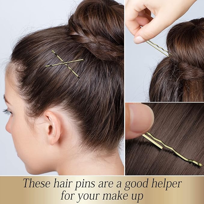 100PCS 2.4Inch Bobby Pins Bronze,Pain-Free Bobby Pins for All Hair Types,Hair Pins for Women Girls,Hairpins for Buns with Box(Bronze)
