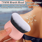 75MM Extra Large Self Tanner Kabuki Makeup Brush – Ultra Soft Dense Vegan Bristles for Body Makeup, Bronzer & Foundation–Applies Tanning Mousse, Lotion & Self Tanner–Pink, Wet & Dry