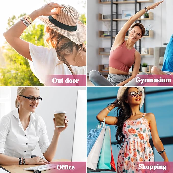 Hair Ties for Women, 72PCS Boho Hair Accessories 5 Styles 24 Colors No Damage for Thick Hair Bracelets