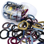 50Pcs Hair Ties for Women Girls,Cotton Seamless Hair Ties, Soft Ponytail Holders,No Crease No Damage Elastics Hair Bands with Box for Thick Heavy and Curly Hair (Set 4)