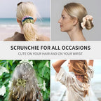 5Pcs Mulberry Silk Hair Ties,Silk Hair Scrunchies for Frizz & Breakage Prevention,No Damage,Elastic Ponytail Holders, Funny Gifts for Girlfriend Her Mon Grandma Daughter