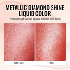 Oulac Red Metallic Lipstick for Women, Orange Red Lip Gloss, Lip & Eye 2 IN 1, Long Lasting Waterproof Lipstick, Oil-Based Formula, High Impact Lip Color, Transfer Proof, Vegan MD05