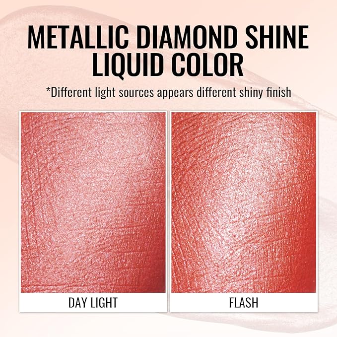 Oulac Red Metallic Lipstick for Women, Orange Red Lip Gloss, Lip & Eye 2 IN 1, Long Lasting Waterproof Lipstick, Oil-Based Formula, High Impact Lip Color, Transfer Proof, Vegan MD05