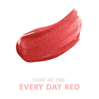 Beauty For Real Lip Gloss + Shine, Light My Fire - Opaque Everyday Red - Non-Sticky Plumping & Hydrating Gloss - Light & Mirror In Cap - Contains Marine Collagen - 0.15 fl oz