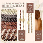 Hair Ties No Damage - 10PCS Ponytail Holders - Elastic Hair Ties for Thick Hair - Braided Hair Bands for Women Girls's Hair - Wood Grain