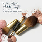 LAURA GELLER NEW YORK Geller To-Go 4-in-1 Travel Makeup Brushes - Interchangable Portable Makeup Brush for Travel - Includes Face and Eyeshadow Brushes for Makeup On the Go