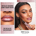 Oulac Metallic Shine Liquid Lipstick Set for Women, Dual Use for Lips & Eyeshadow, Long Lasting Lip Gloss, Metallic Matte High Impact Lip Color No Transfer Vegan Formula, 4.5ml, MD01+04+07