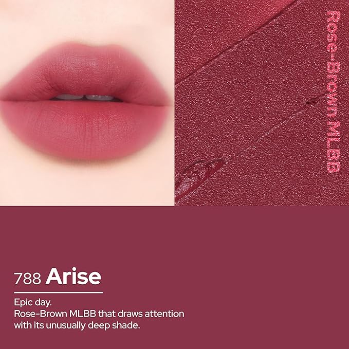 Unseen Blur Soft-matte Lip Tint Long-Lasting Stain, Blendable 3.2g, Holiday Stocking Stuffer, Winter Makeup Essentials (788 Arise, 0.11 oz)