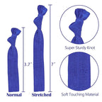 MEEDEE Royal Blue Hair Ties for Women - 100 Pack Soft Knotted Ribbon Hair Ties, No Crease, No Damage, Ouchless for Pony Tails, Yoga, and Elastic Bracelets