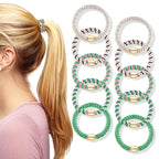 Hair Ties No Damage - 10PCS Ponytail Holders - Elastic Hair Ties for Thick Hair - Braided Hair Bands for Women Girls's Hair - Green