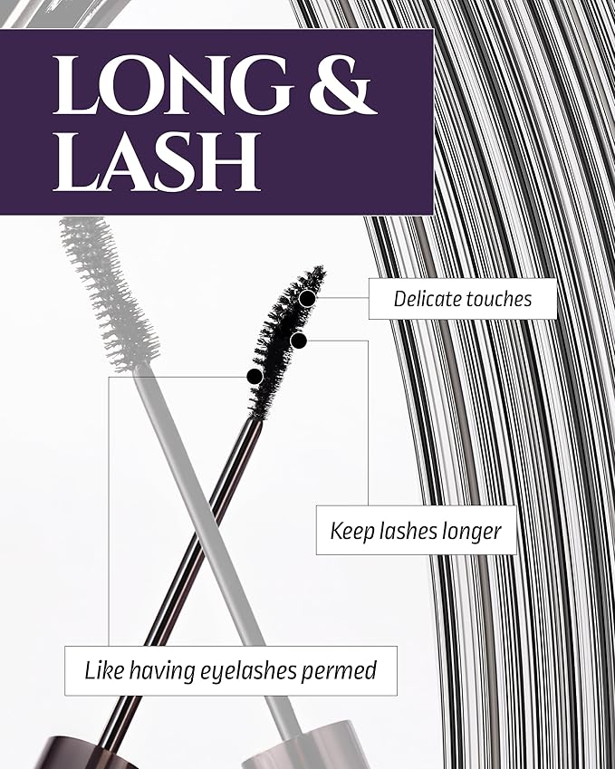 HEVVYMAKEUP Define Eyes Mascara Black Long & Lash - Lash Extension Lengthening, Defining - Feathery Soft, No Smudging, No Clumping - Korean Eye Makeup, 0.30 fl.oz.