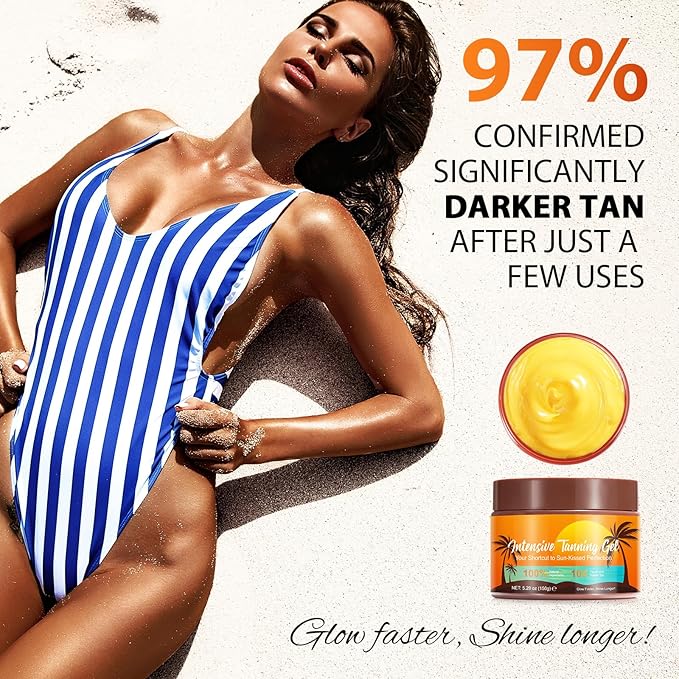 Tanning Accelerator, Tan Accelerator Cream, Tanning Bed Accelerator Lotion - for Sunbeds & Outdoor Sun, with Carrot Tanning Cream, Achieve a Natural Tan Skin 150g
