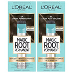 L’Oréal Paris Magic Root Permanent Hair Color, 10 Minute Hair Dye Kit to Rescue Roots with 100% Gray Hair Coverage, 4A Dark Ash Brown, 2 Pack (Packaging May Vary)