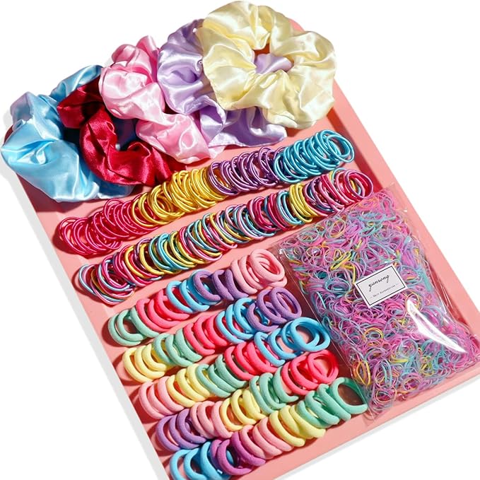 Colour Hair Accessories, Hair Ties, Scrunchies For Girls Women, Ponytail Holders, Traceless Hair Ropes Set For Baby and Kids