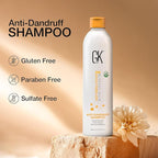 GK HAIR Anti-Dandruff Shampoo Leaving Your Scalp Refreshed and Hair Soft, Smooth – Sulfate-Free Shampoo for Dry Damaged Hair for Men and Women 8.5 Fl Oz