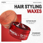 Immortal NYC Strawberry Hair Wax - 8 out of 9 Holding Ability, Max Shine - All Natural Water-Based Hair Wax for Men - No Residue, All Hair Types