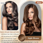 Instant Light Brown Hair Dye Shampoo for Vibrant Hair Color, Natural Herbal Hair Color Shampoo Hair Dye, 3 in 1 Coloring & Care Formula Lasts 3-4 Weeks, Easy & Quick to Use for Women Men, 500ML