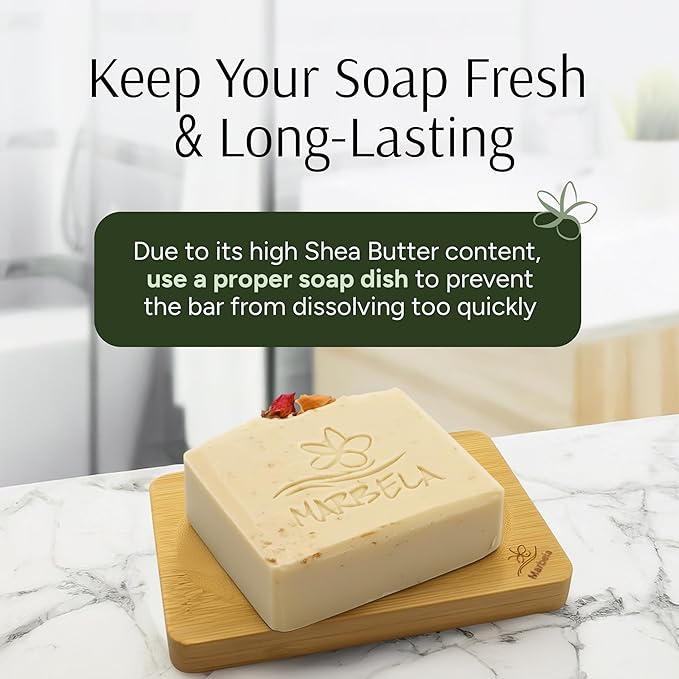 Marbela Cosmetics Creamy Rose Handmade Soap Bar - Made in USA, Vegan Friendly, Palm Oil Free, Natural Bar Soap - Gentle Face & Body Soap for Daily Skin Care, Moisturizing & Nourishing - 3.5 oz