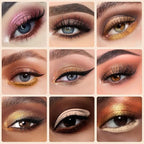 Highly Pigmented Chameleon Eyeshadow Palette, 12 Colors Sparkle Creamy Duo Chrome Multidimensional Eye Shadow Pallet, Long-Wearing Formula,easily blendable,Vegan & Cruelty Free (#01)