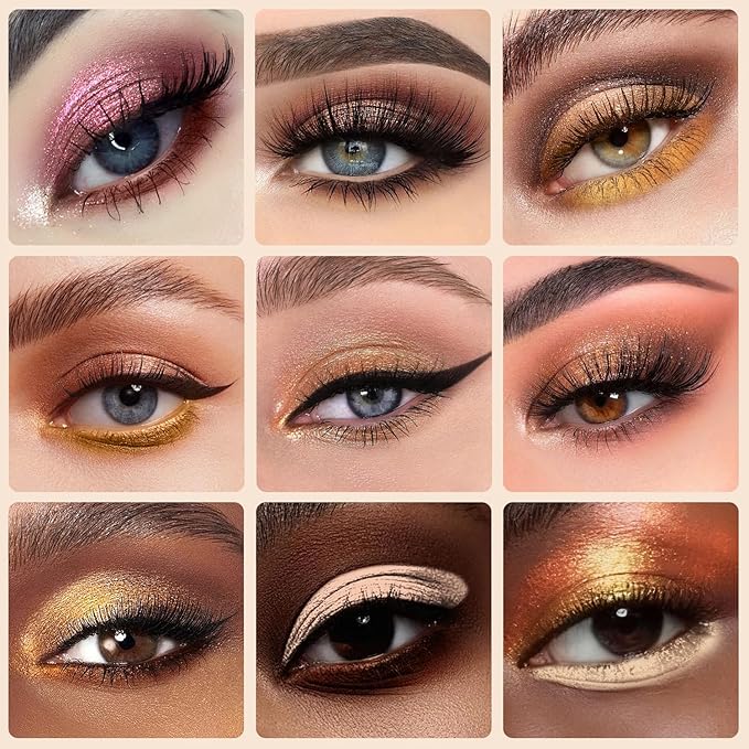 Highly Pigmented Chameleon Eyeshadow Palette, 12 Colors Sparkle Creamy Duo Chrome Multidimensional Eye Shadow Pallet, Long-Wearing Formula,easily blendable,Vegan & Cruelty Free (#01)