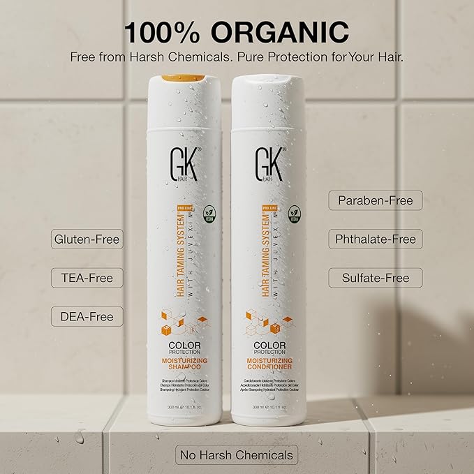 GK HAIR shampoo and conditioner set - Sulfate Free shampoo and Conditioner For Colored & Keratin Treated Hair-Made with Aloe vera, Parki Butter- Free of Parabens & Phthalates (10.1 Fl Oz)