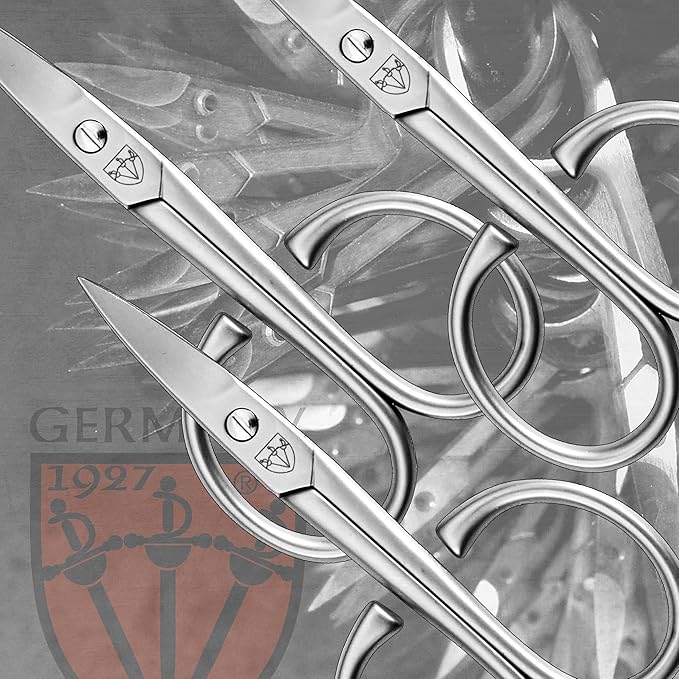 3 Swords Germany Solingen - brand quality STAINLESS STEEL INOX CURVED NAIL SCISSORS - STRONG SCISSORS FOR STRONG PEOPLE with case by 3 Swords Germany