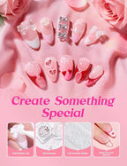 Beetles So In Love Collection – Forever In Love Valentine Gel Nail Polish Kit with UV Light, Pink Gel Polish with Base Top Coat Nail Tips Mini Rose Bouquet, Valentine's Day Gifts for Wife Girlfriend
