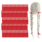 MEEDEE 100 Pack Red Hair Accessories: Soft, No-Crease, No-Damage Knotted Ribbon Hair Ties & Ouchless Ponytail Holders for Women, Yoga, and Everyday Wear