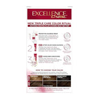 L'Oreal Paris Excellence Crème Permanent Hair Dye, Triple Care Hair Color with Pro-Keratine Complex for 100% Gray Hair Coverage, 4 Dark Brown, 1 Kit