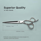 K9 6.5" Large Professional Hair Scissors – Barber Shears Made with Premium VG10 Steel, Lightweight, Razor-Sharp, Handcrafted with Ergonomic Handle and Convex Blade for Comfort, Also Great for Home Use