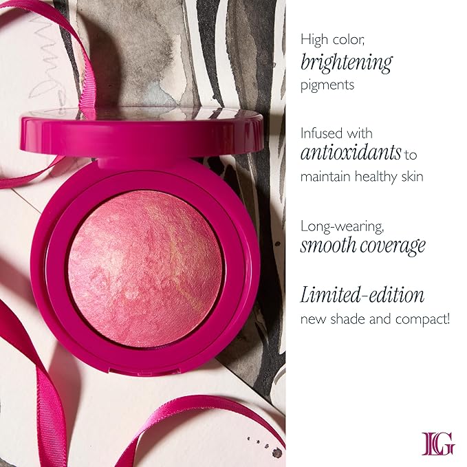 LAURA GELLER NEW YORK Holiday 2025 Limited Edition Baked Blush-n-Brighten Marbleized Blush - Skyline Sunset - Pink Color for Cheeks