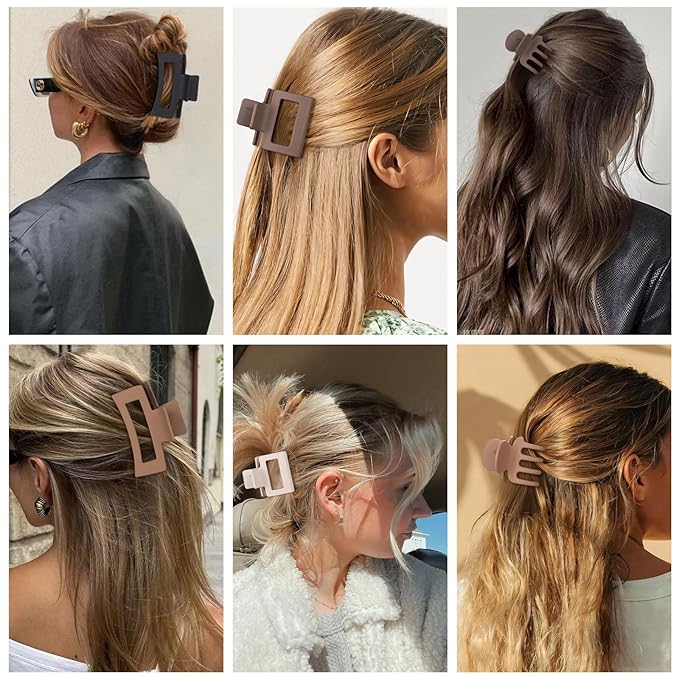 3 Styles Hair Clips for Women Small Medium Big Claw Clips for Thin Thick Hair 12 Pcs Hair Claw Clips Hair Clips Combination Hair Accessories for Women (Brown)