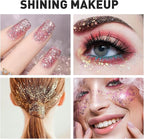 AROIC 40 Colors Body Glitter, Hair Glitter for Kids Women Makeup, Glow in The Dark, Eyeshadow Hair Gel Face Sparkles, Body Makeup for Festivals, Raves, Anime Cosplay, Concerts Festival Face Paint