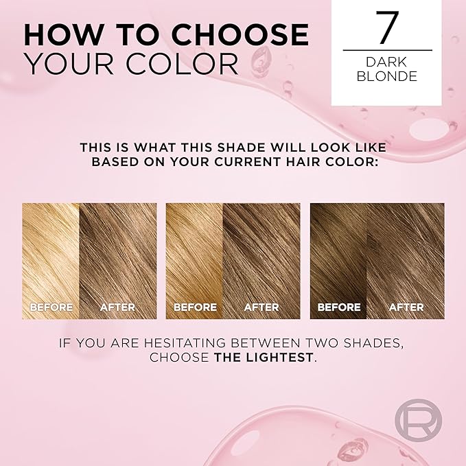 L'Oreal Paris Excellence Crème Permanent Hair Dye, Triple Care Hair Color with Pro-Keratine Complex for 100% Gray Hair Coverage, 7 Dark Blonde, 1 Kit (Pack of 2)