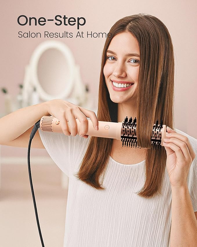 AIMIKE HyperFlow Blow Dryer Brush Replacement Attachment, Original Round Barrel with Nylon Pins and Tufted Bristles for Blow-Drying, Volumizing & Styling, 3.3'' Overall Dia (Brush Head Only)