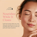 100% PURE Cocoa Cream Face Cleanser Moisturizing Wash for Women & Men Natural Hydrating Soap with Antioxidants & Caffeine - Cleanse Pores & Detoxify Vegan Makeup Remover - 3.4oz