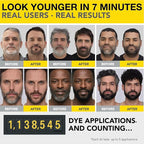 2X Pack Cleverman Hair & Beard Dye Kit for Men, All-in-One Reusable Mens Hair Color, Natural Gray Coverage, Ammonia-Free Beard Mustache Dye for Men (Dark Brown)