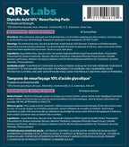 QRxLabs Glycolic Acid Pads - 10% Glycolic Acid Exfoliating Pads - Rinse-Free Face Peel - Antioxidant Chemical Exfoliant with Vitamins B5, C & E, Green Tea Extract - 50 Count, Mint & Eucalyptus