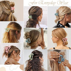 3 Style Hair Accessories for Women: Medium Rectangle Clips for Thick Hair, Square Clips for Thin Hair - 9 pcs Colorful Set
