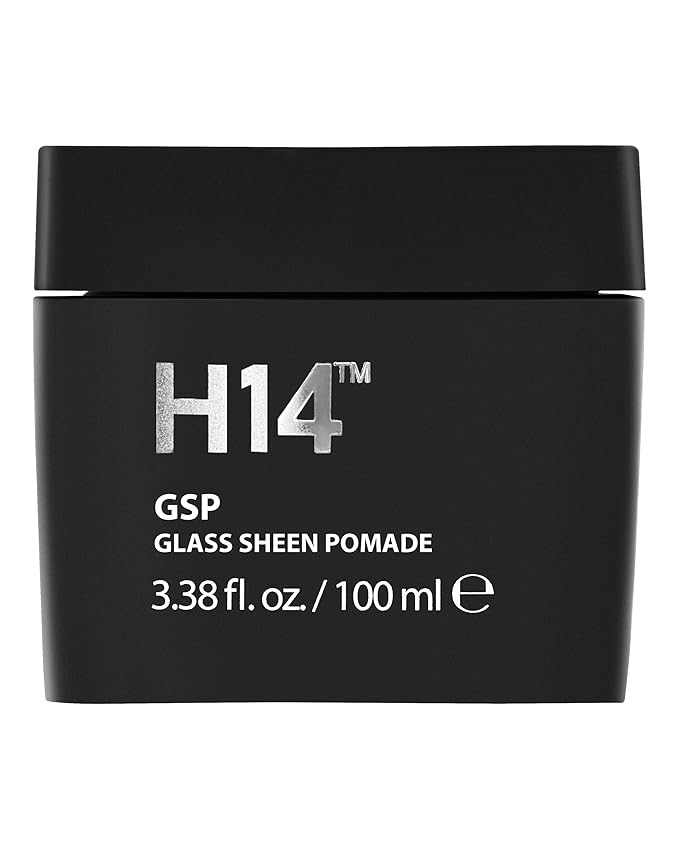 H14 Glass Sheen Pomade for Men 100 mL – Water-Based High Shine Hair Styling Product with Flexible Hold – Lightweight Paste for Texture, Slick Styles & Smooth Finish – Made in Europe