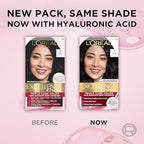 L'Oreal Paris Excellence Crème Permanent Hair Dye, Triple Care Hair Color with Pro-Keratine Complex for 100% Gray Hair Coverage, 1 Black, 1 Kit