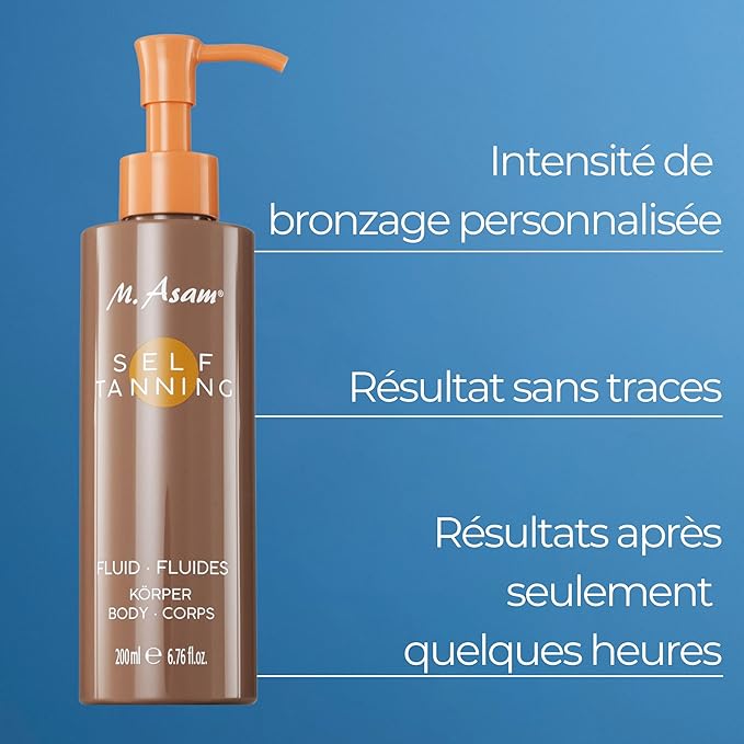 M. Asam Sun Self Tanning Fluid (6.76 Fl Oz) - Body Self-Tanner With Immediate & Long-Term Effect, Natural-Looking & Long-Lasting Tan, Tanning Lotion With Moisturizing Ingredients.