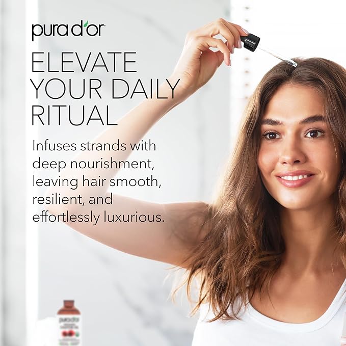 PURA D'OR 4 Oz Organic Castor Oil – Pure Cold-Pressed, Hexane-Free, USDA Certified – Lashes, Brows, Hair, Scalp, Skin – Botanical Moisturizer Supporting Softness, Strength, Hydration, Shine & Radiance