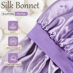 Satin Silk Bonnet for Sleeping, Soft Satin Lined Hair Bonnet for Women, Double Layer Sleep Nightcap